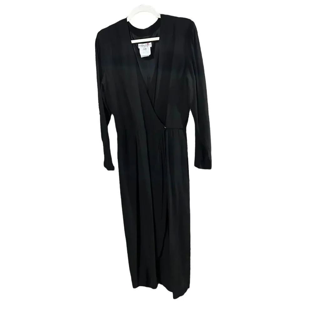 Yves Saint Laurent Vintage Asymmetric Plunging Maxi Dress Women’s Black Size 10